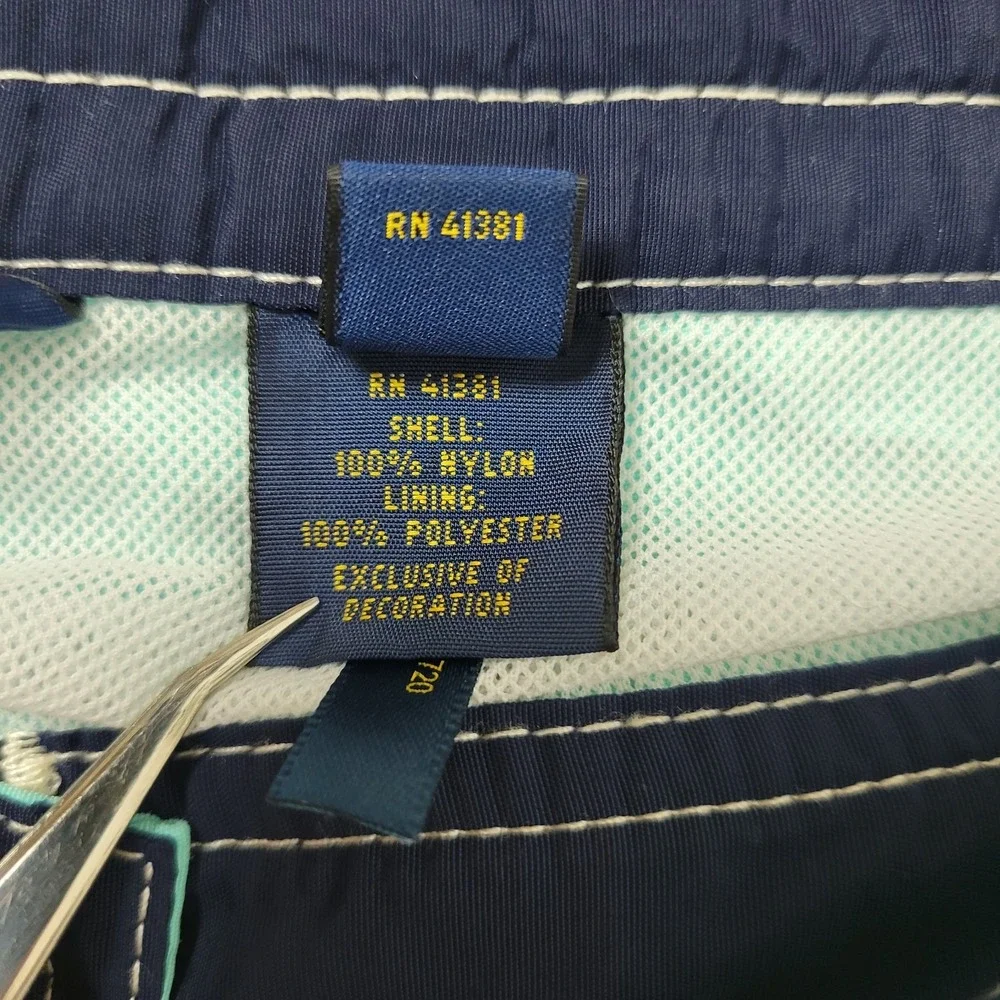 Polo Ralph Lauren Mens Medium Solid‎ Aqua Lined Swimsuit Board Shorts Drawstring